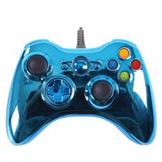 Проводной геймпад для Xbox 360 Синий хром, фото 1
