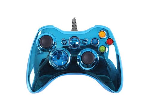 Проводной геймпад для Xbox 360 Синий хром, фото 48