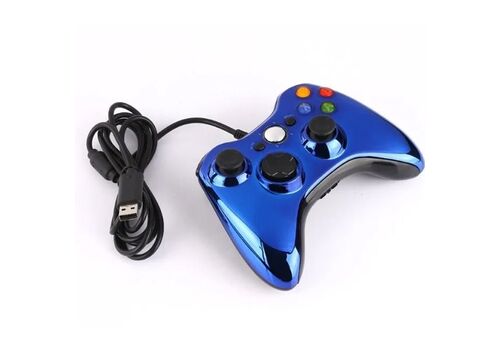 Проводной геймпад для Xbox 360 Синий хром, фото 49